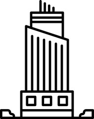 building icon. Simple thin line, outline vector of Buildings icons for UI and UX, website or mobile application on dark blue gradient background on the background of a light map