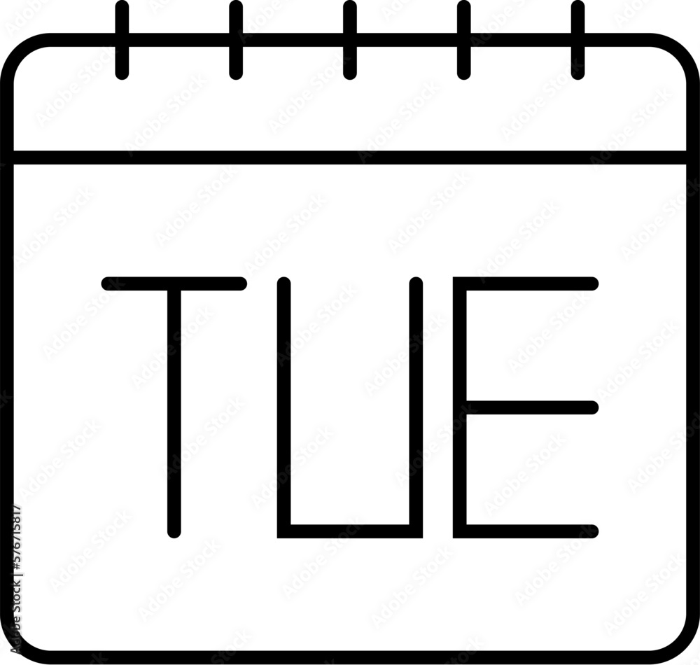 Poster calendar, tuesday icon. simple thin line, outline vector of calendar icons for ui and ux, website or