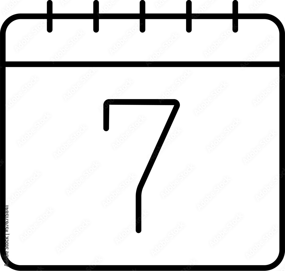 Poster calendar, 7 icon. simple thin line, outline vector of calendar icons for ui and ux, website or mobil
