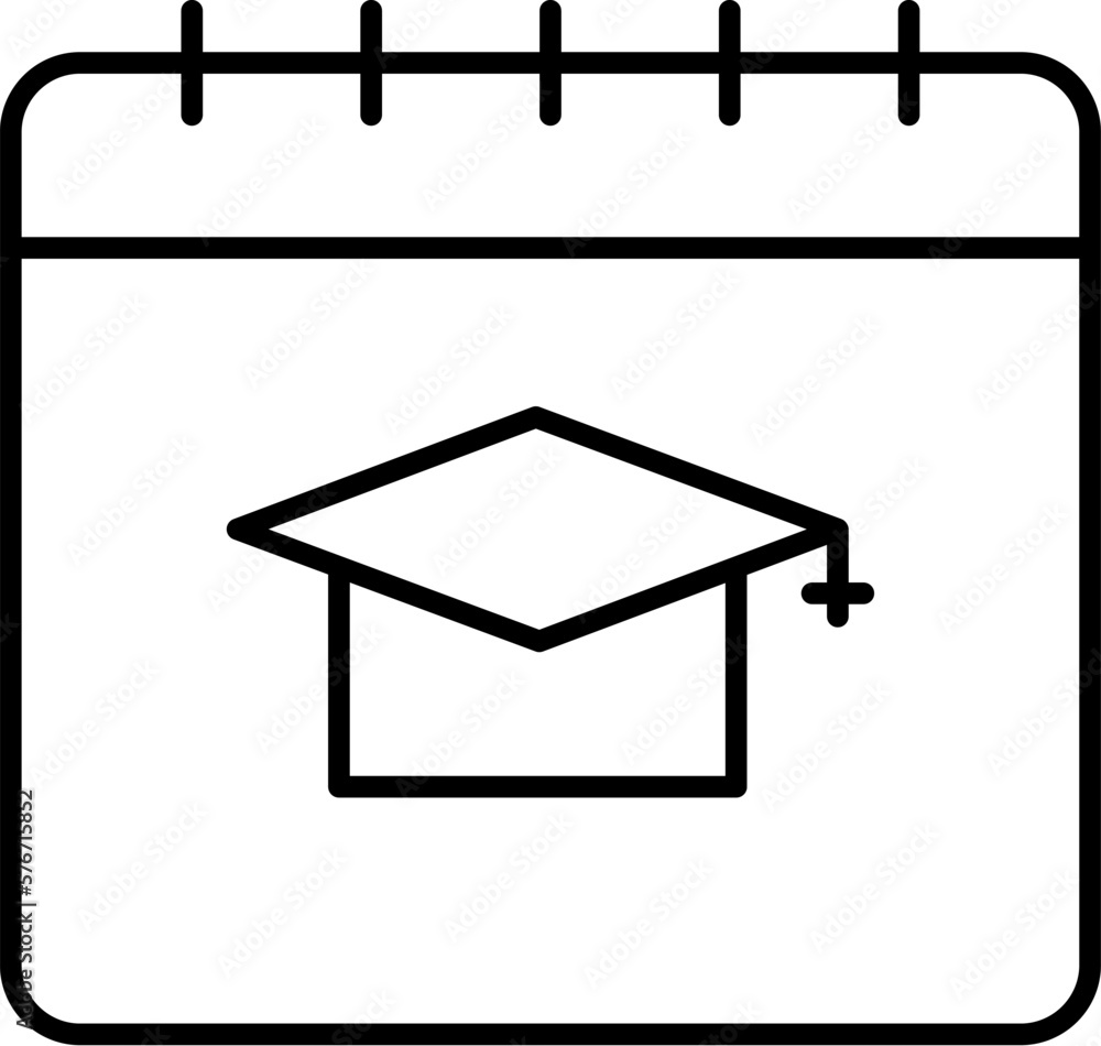 Poster calendar, education icon. simple thin line, outline vector of calendar icons for ui and ux, website 