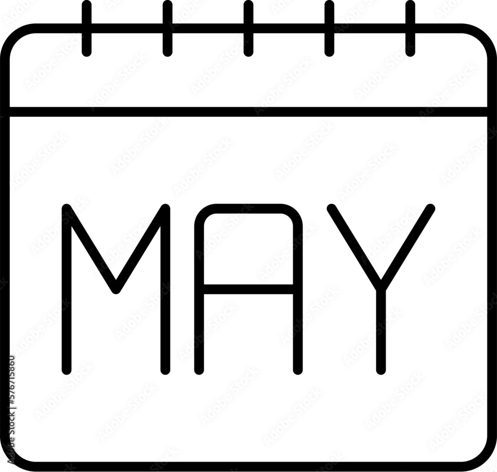 Poster calendar, may icon. simple thin line, outline vector of calendar icons for ui and ux, website or mob