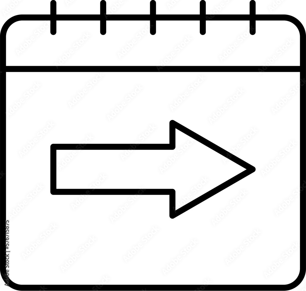 Poster calendar, arrow icon. simple thin line, outline vector of calendar icons for ui and ux, website or m