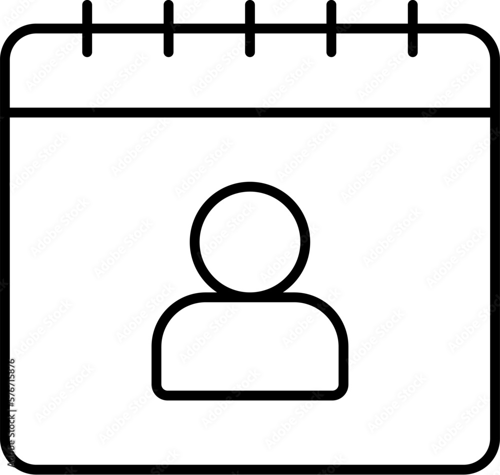 Poster calendar, profile icon. simple thin line, outline vector of calendar icons for ui and ux, website or