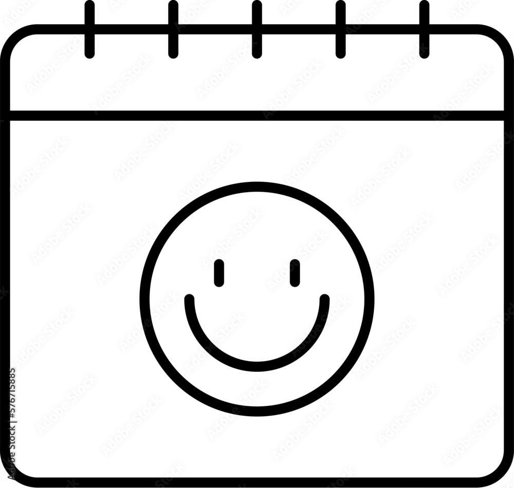 Poster calendar, smile icon. simple thin line, outline vector of calendar icons for ui and ux, website or m