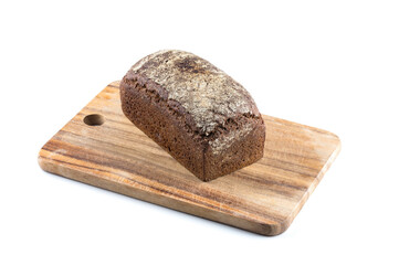 Rye bread slices isolated on white background