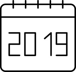 Calendar, 2019 vector icon