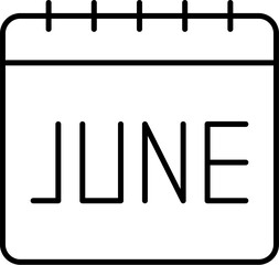 Calendar, june vector icon