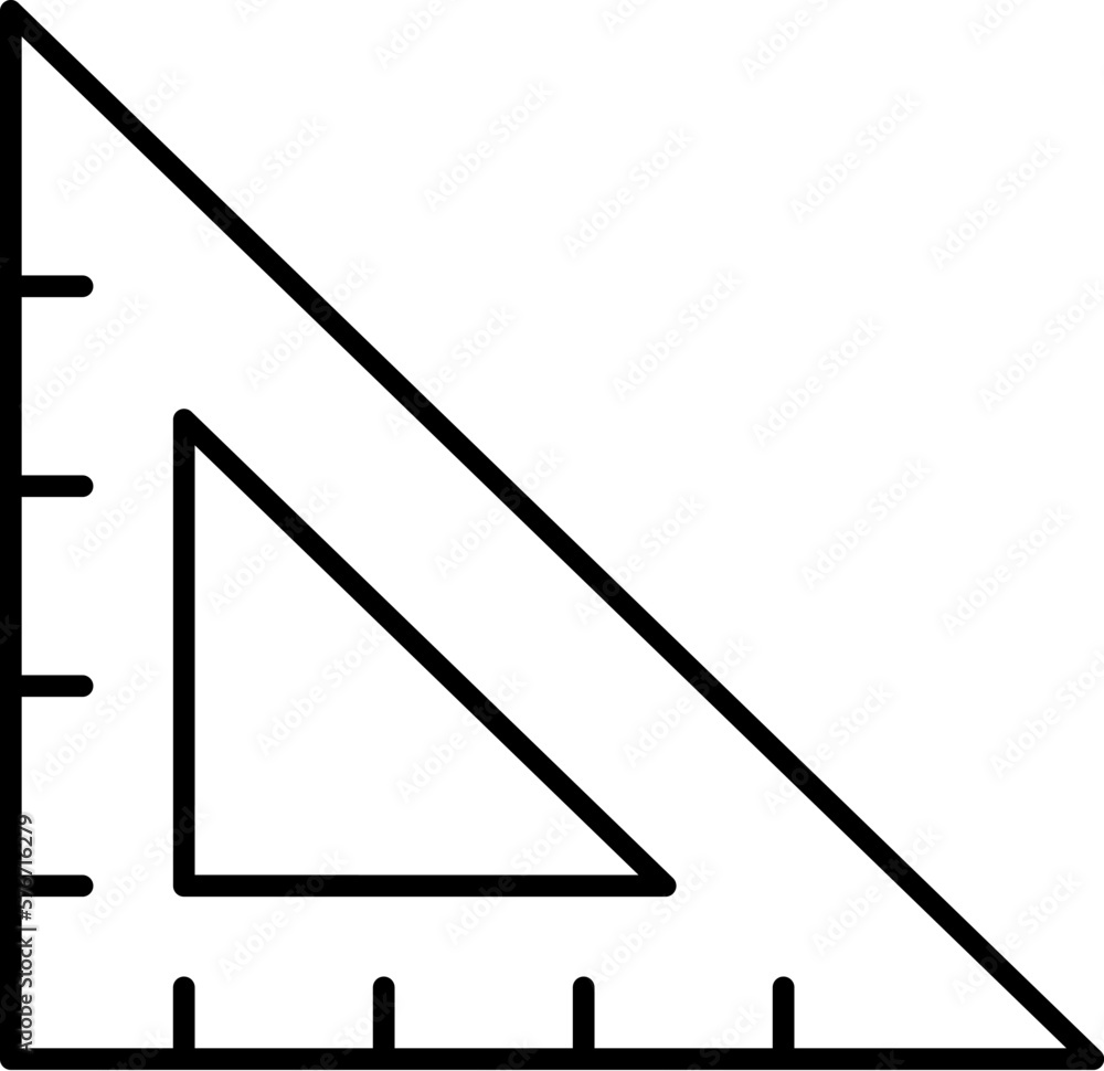Poster ruler, triangle icon. simple thin line, outline vector of construction tools icons for ui and ux, we