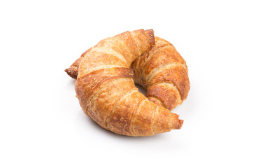 Croissant over white background