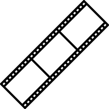 recommend clip art: movie tape icon. Simple thin line, outline vector of movie, cinema, film, screen, flicks icons for UI and UX, website or mobile application on white background