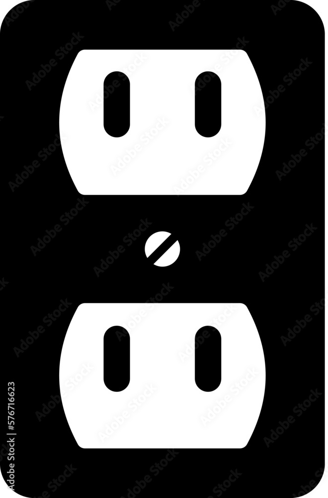 Poster power socket icon. simple glyph vector of energy for ui and ux, website or mobile application on whi