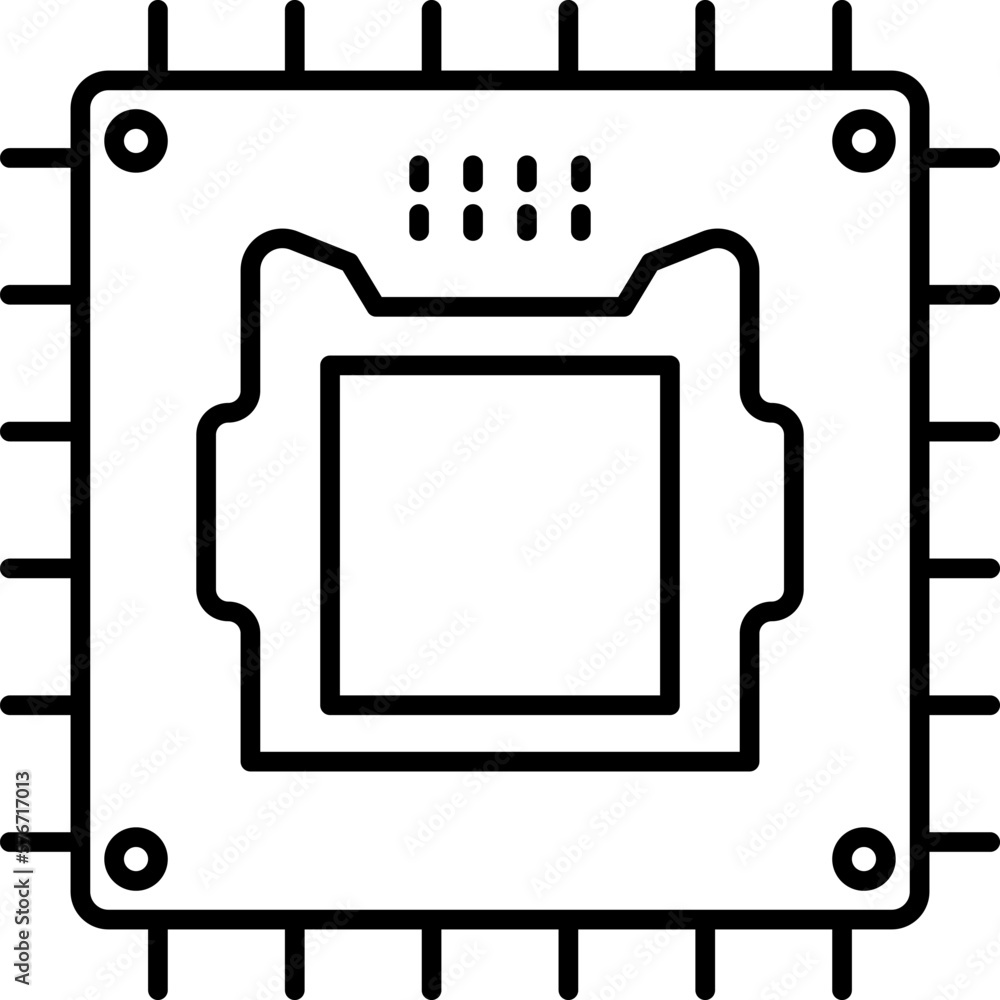 Poster hardware, processor, chip icon. simple thin line, outline vector of hardware icons for ui and ux, we