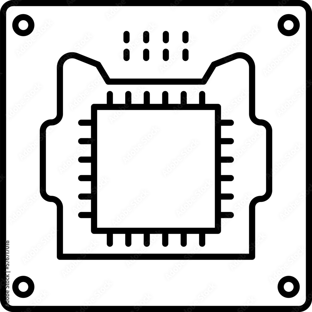 Poster hardware, processor, chip icon. simple thin line, outline vector of hardware icons for ui and ux, we