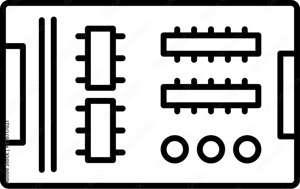 Poster hardware, mainboard icon. simple thin line, outline vector of hardware icons for ui and ux, website 