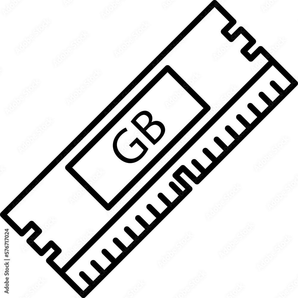 Poster hardware, memory, ram icon. simple thin line, outline vector of hardware icons for ui and ux, websit