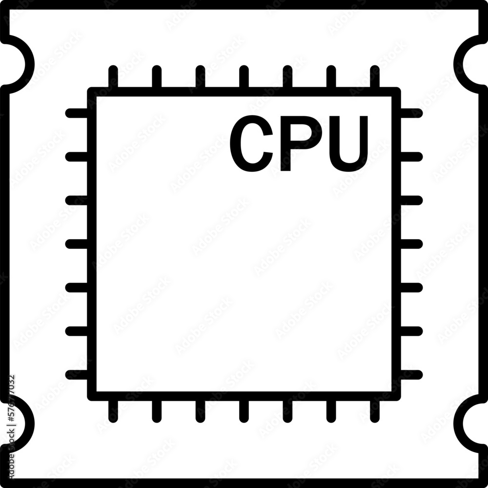 Poster hardware, chip, processor icon. simple thin line, outline vector of hardware icons for ui and ux, we