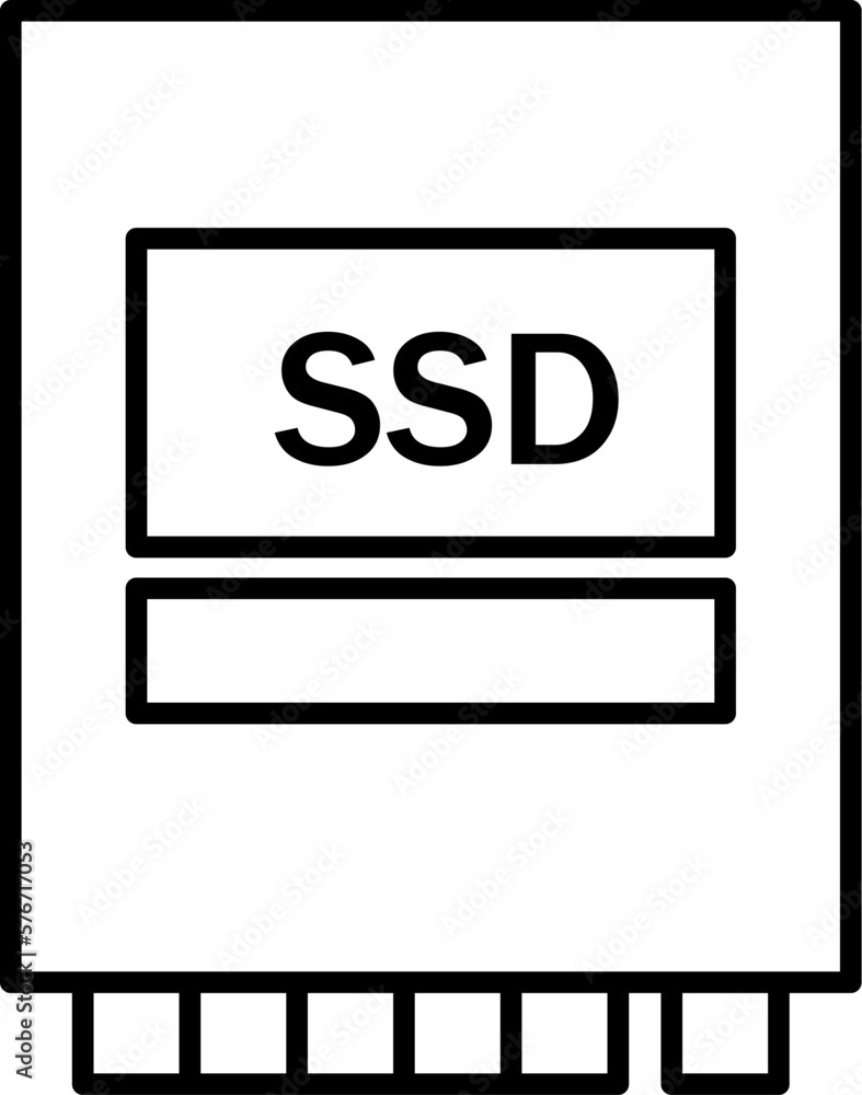 Poster hardware, ssd, disk, hard icon. simple thin line, outline vector of hardware icons for ui and ux, we
