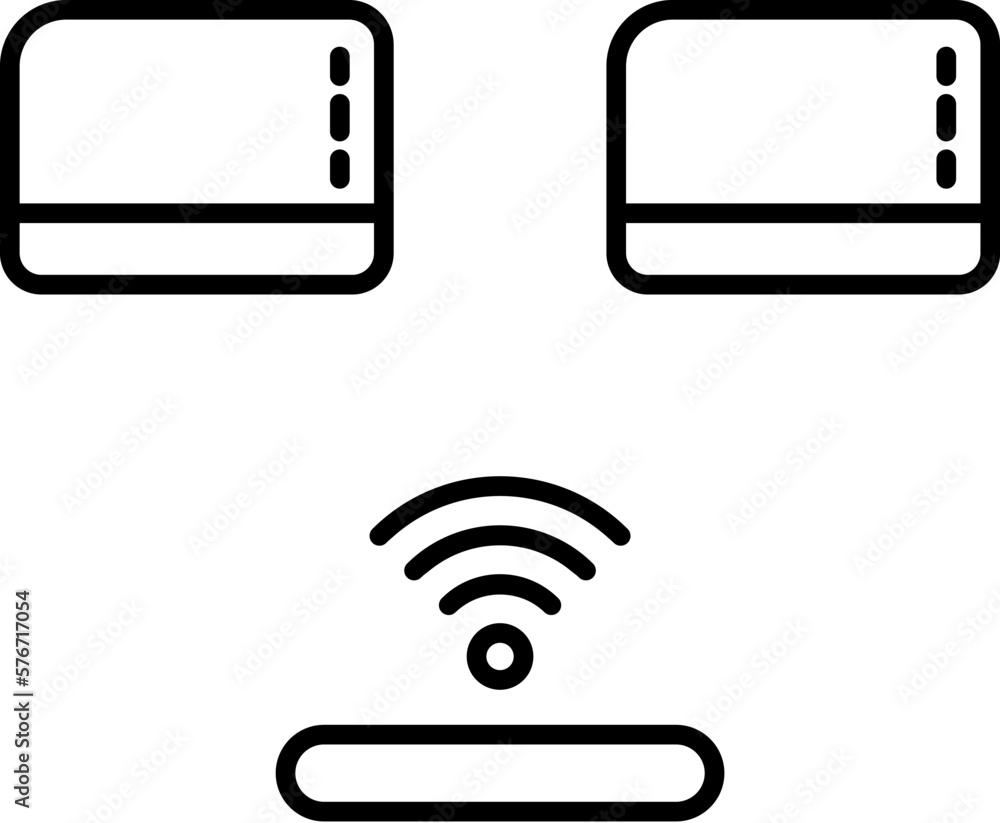 Poster hardware, lan, wifi, connection icon. simple thin line, outline vector of hardware icons for ui and 