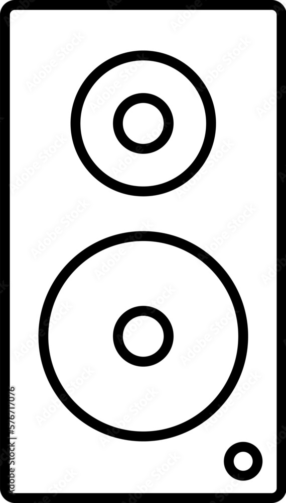 Poster hardware, speaker icon. simple thin line, outline vector of hardware icons for ui and ux, website or