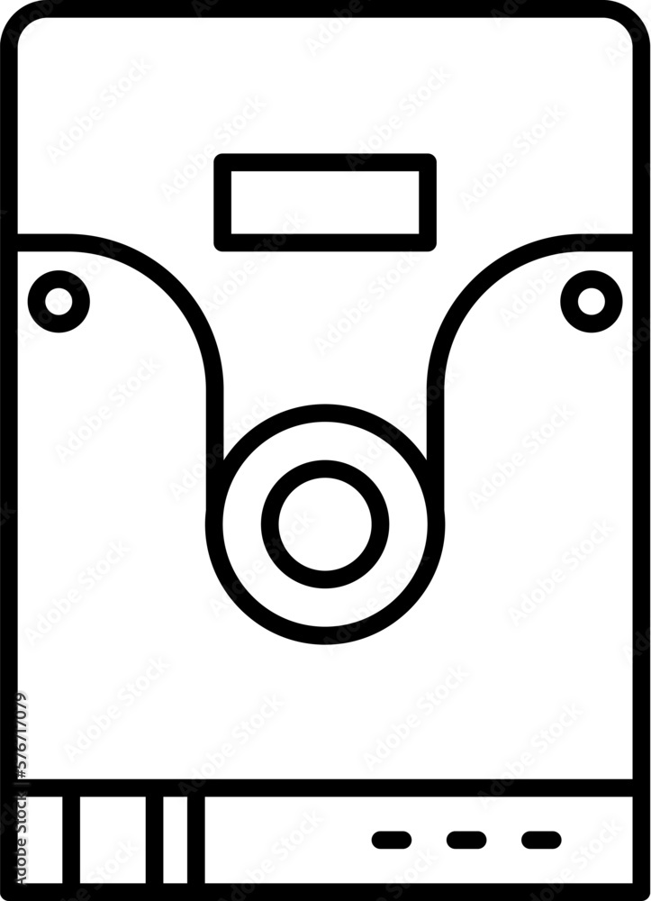 Poster hardware, hard disk icon. simple thin line, outline vector of hardware icons for ui and ux, website 