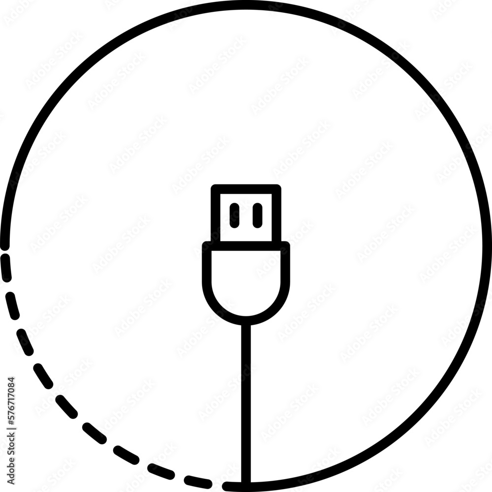 Poster hardware, usb cable icon. simple thin line, outline vector of hardware icons for ui and ux, website 