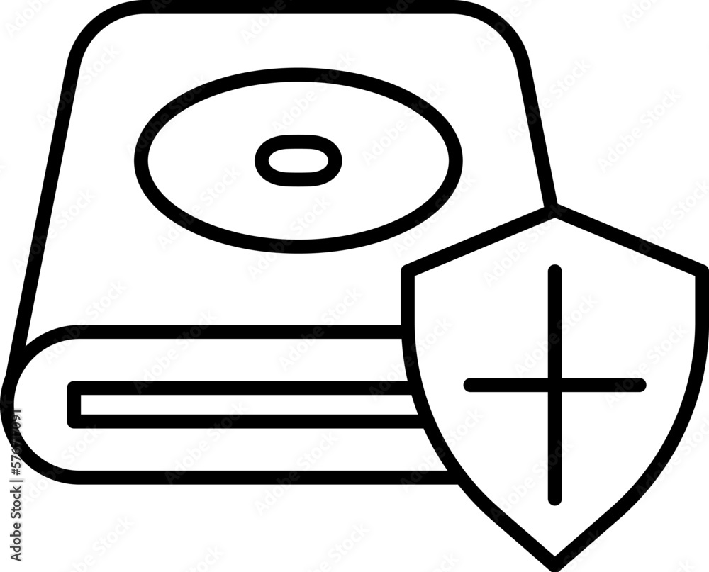 Poster hardware, hard disk, security icon. simple thin line, outline vector of hardware icons for ui and ux