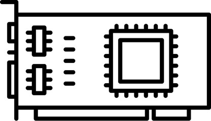hardware, chip, processor, video card icon. Simple thin line, outline vector of hardware icons for UI and UX, website or mobile application on white background