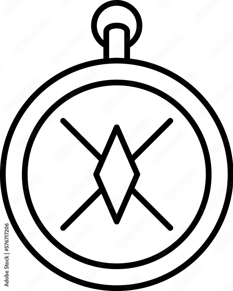 Poster history, compass icon. simple thin line, outline vector of history icons for ui and ux, website or m
