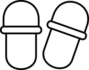 slippers icon. Simple thin line, outline vector of Hotel Service icons for UI and UX, website or mobile application on white background