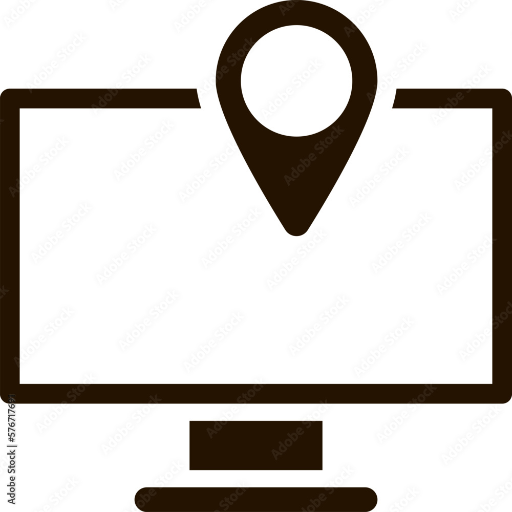 Poster computer, location icon. simple glyph, flat vector of location icons for ui and ux, website or mobil