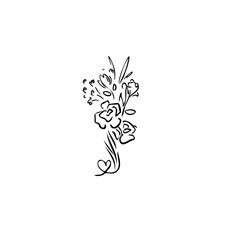 flowers vector illustration art hand draw .