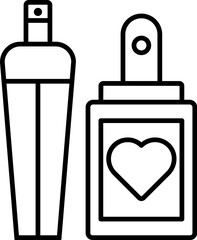 Women's day, perfume, heart vector icon