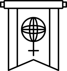Women's day, flag, gender vector icon