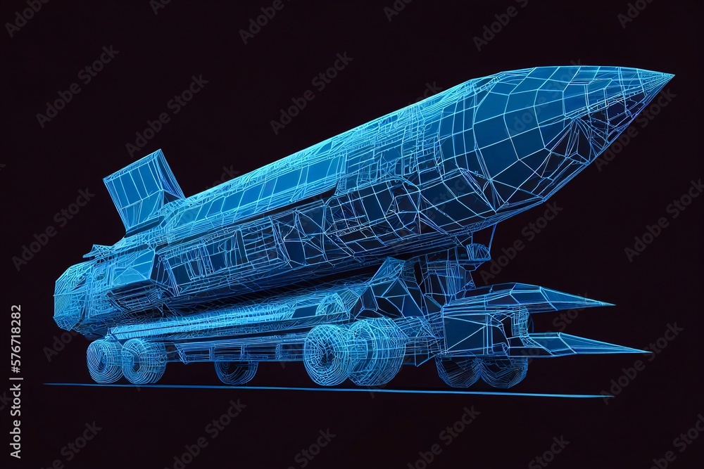 Poster abstract image of rocket of a starry sky or space, consisting generative ai