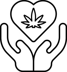 marijuana, heart, save, armicon. Simple thin line, outline vector of Marijuana icons for UI and UX, website or mobile application on white background