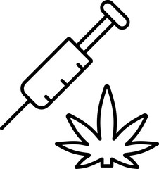 marijuana, syringe icon. Simple thin line, outline vector of Marijuana icons for UI and UX, website or mobile application on white background
