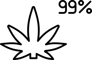 marijuana, pure, 99% icon. Simple thin line, outline vector of Marijuana icons for UI and UX, website or mobile application on white background