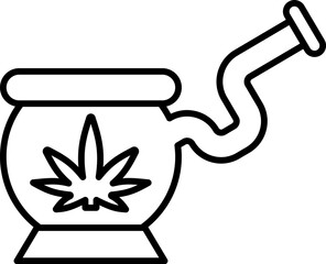 marijuana, bubbler icon. Simple thin line, outline vector of Marijuana icons for UI and UX, website or mobile application on white background