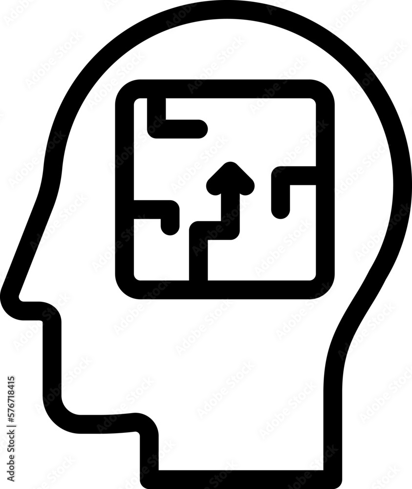 Poster human, brain, process, solution icon. simple thin line, outline vector of mind process icons for ui 
