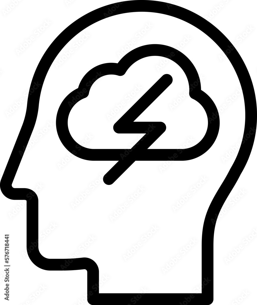Poster human, brain, process, thinking icon. simple thin line, outline vector of mind process icons for ui 