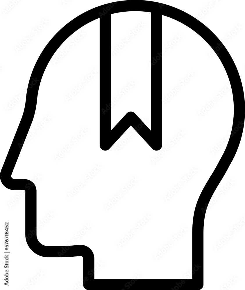 Poster human, brain, refrain icon. simple thin line, outline vector of mind process icons for ui and ux, we