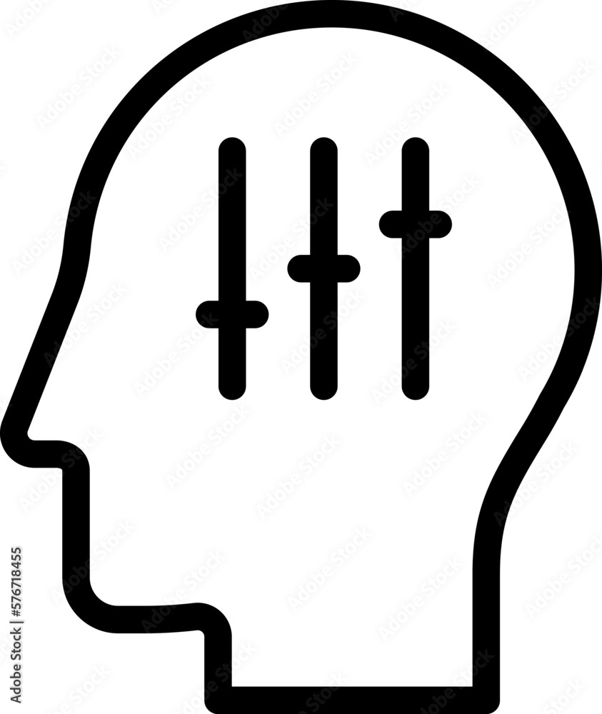 Poster human, brain, control icon. simple thin line, outline vector of mind process icons for ui and ux, we
