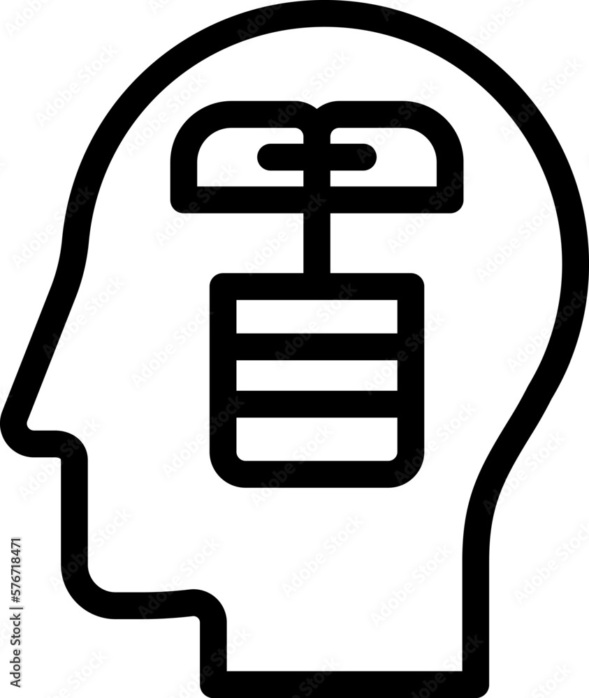 Poster human, brain, communication icon. simple thin line, outline vector of mind process icons for ui and 