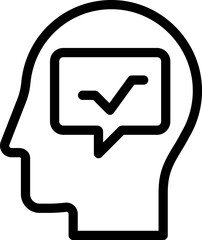 human, brain, communication icon. Simple thin line, outline vector of Mind process icons for UI and UX, website or mobile application on white background