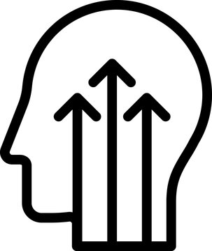 human, brain, growth, up, arrows vector icon