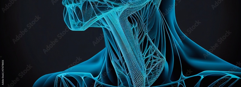 Poster abstract image osteochondrosis in the form of a starry sky or generative ai