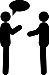 Two people talking icon. Simple glyph, flat vector of People icons for UI and UX, website or mobile application on white background