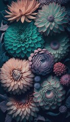 Fototapeta premium Beautiful floral texture and pattern, made with generative ai