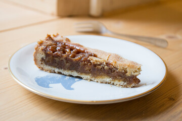 Nutella chocolate cake in a pastry shop.