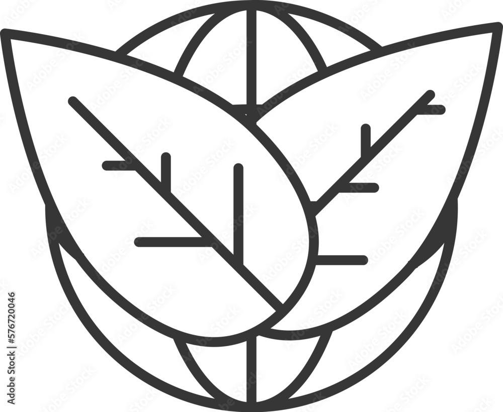 Aufkleber globe and plants icon. simple outline vector of sustainable energy set icons for ui and ux, website 
